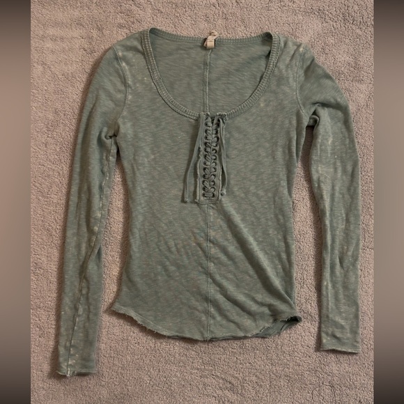 Free People Long Sleeve Henley Top - Picture 3 of 6